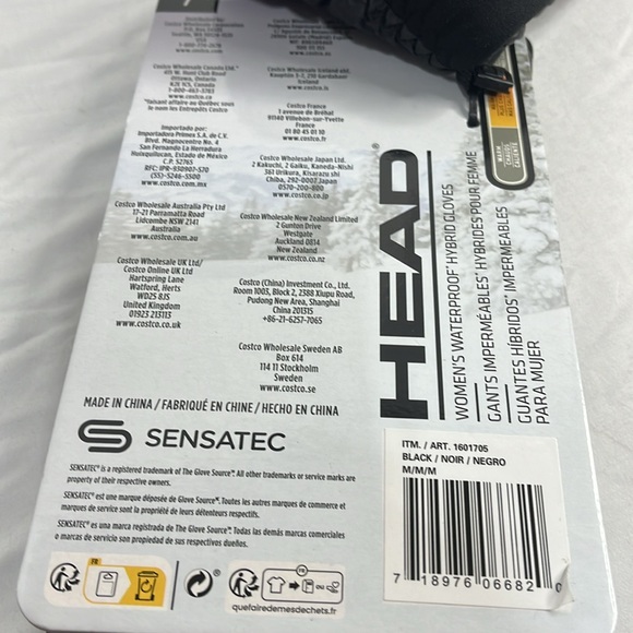 HEAD Women’s‎ Waterproof Hybrid Gloves 1601705 Medium Black - Picture 7 of 7